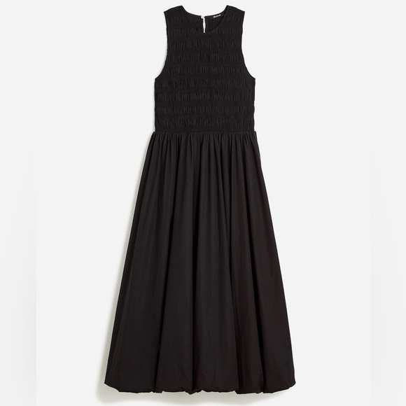 Madewell The Melody Bubble-Hem Smocked Midi Dress in Poplin Size XXS - Picture 6 of 6
